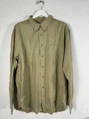 River Trader Mens XXL Truffle Button-Down Shirt Cotton Long Sleeve Casual New